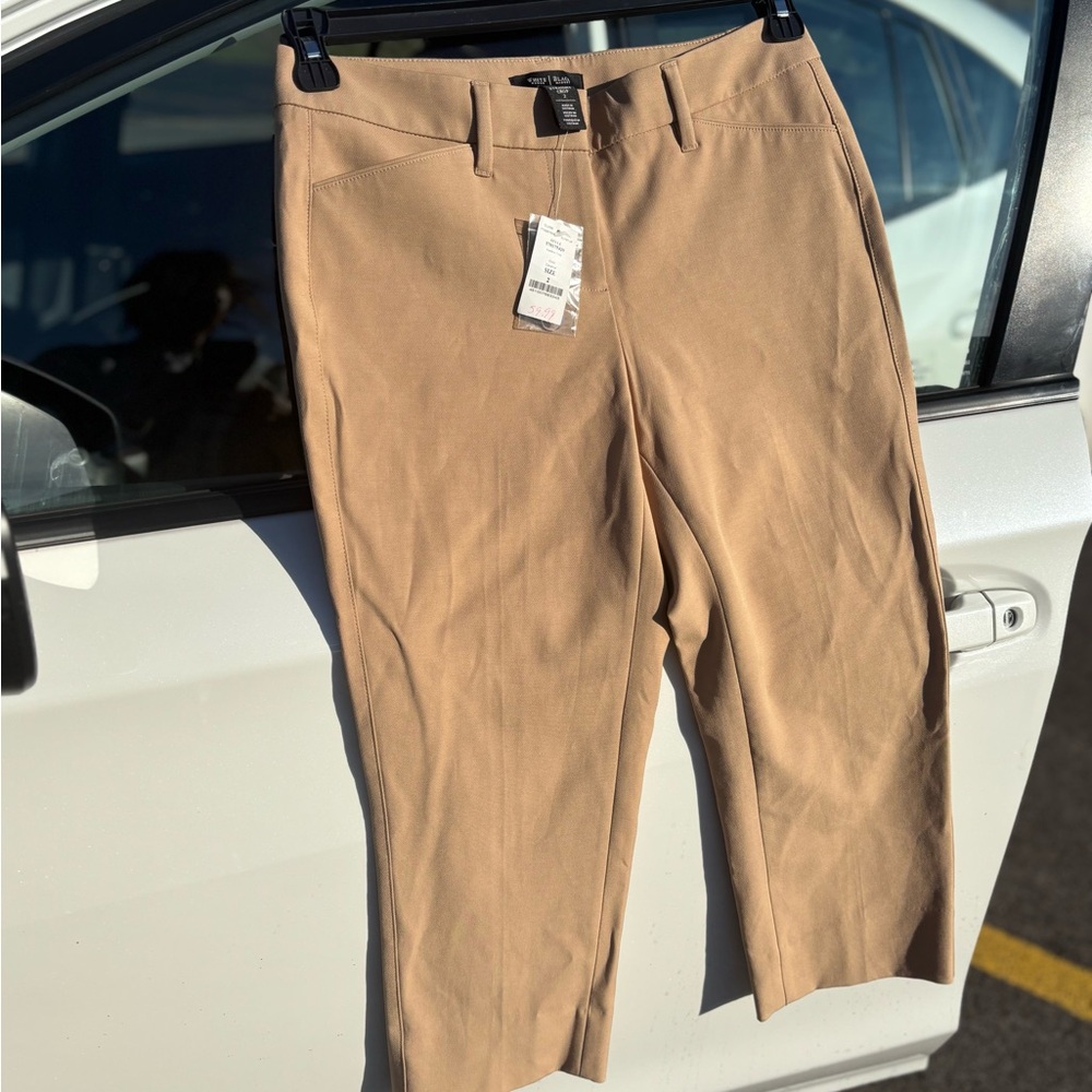 NWT WhiteHouse Black Market   Carmel Straight Crop Pants 2